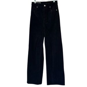 H&M Divided size 2 Black Corduroy Wide-Leg Pants